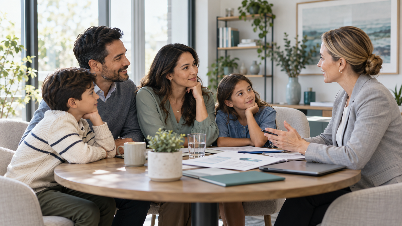 Family meeting with a financial advisor